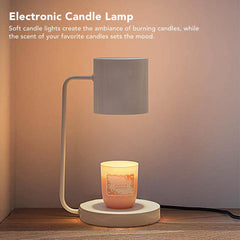 Candle Warmer Lamp Electric Candle Warmer for Jar Candles Dimmable Electronic Candle Lamp Lantern with Stepless Dimmer Switch for Bedroom Bedside Decoration CN 220V(Black)