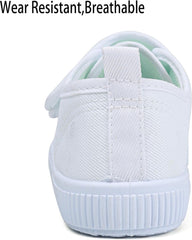 Boy's Girl's Kids White Canvas Shoes for Kids Slip-On Lightweight Sneakers Casual Skin-Friendly Walking Running Shoes(Toddler/Little Kids/Big Kids)