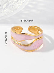 Hollow Out Cuff Ring Elegant Women's Fashion Jewelry Gift for Party Daily Wear