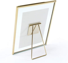 MIMOSA MOMENTS Silver Metal Floating Pressed Glass Picture Frame with Metal Easel, Photo Display for Desk (Silver, 4x6)