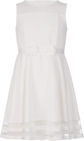 Calvin Klein Girls' Sleeveless Party Dress, Fit and Flare Silhouette, Round Neckline & Back Zip Closure