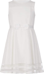 Calvin Klein Girls' Sleeveless Party Dress, Fit and Flare Silhouette, Round Neckline & Back Zip Closure
