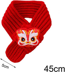 Dog Knitted Scarf Chinese New Year Pet Scarf, Warm Winter Puppy Scarf Bandanas for Puppy Dogs Kitten New Year Gift Holiday