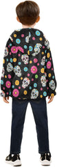 CHIFIGNO Sugar Skulls Flowers Black Toddler Boy Soft Comfy Sweatshirt Jacket with Polar Fleece Lining 3T