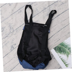 Dog Backpack Pet Chest Bag Denim XL Size Comfortable Zipper Head Neck Support