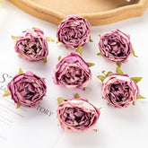 10PC 5CM Artificial Silk Flowers Head Home Wedding Decoration DIY Wreath Scrapbooking Craft Fake Plants Vintage Garden Rose Arch (Color : Rose Red, Size : 5 Pieces)