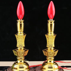XIALON US 110V 220V 1pairs 9.8inch LED Chinese Candle Lamp Lamp Wealth God Lamp Wealth