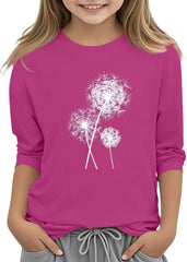 Girls Plain Tops 3/4 Sleeve T-Shirt Kids Toddler Girls Summer Round Neck T-Shirt School Tee Cute Pattern Casual Tops Tee