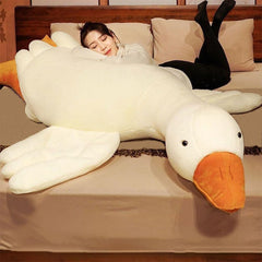 Giant White Goose Plush-20 in Soft Furry Swan Stuffed Animal Pillow,Huge Goose Plush Hugging Pillow Gifts for Every Age (20 in)