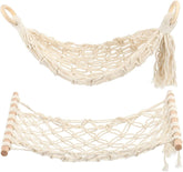 2 Pack Hanging Fruit Hammock Under Cabinet Hanging Basket Includes Hooks - Macrame Bohemian Hanging Banana Vegetable Hammocks Kitchen Storage Counter Space Saving Decoration at Home, Boat, Rv(Style A)