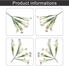 Artificial Outdoor Flowers Plastic Plants with 5 Stems Lifelike Fake Spring Grass for Garden Porch Yard Wedding Decoration(Yellow)