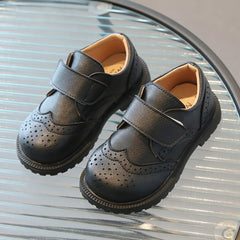 Boys Girls Hook and Loop Dress Oxfords PU Leather School Uniform Shoes Loafers for Toddler/Little Kid