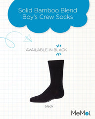 MeMoi Solid Rayan Blend Boy's Crew Socks