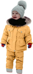 Girls Snowsuit Hooded Down Coat Jacket Thick Warm Winter Windproo1 Outerwear Snow Pants Zipper Casual Coats Clothes