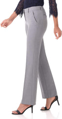 Rekucci Women's Smart Stretch Desk to Dinner Straight Leg Pant w/Zipper Closure