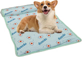 Cooling Dog Bed, Dog Cat Cooling Mat, Foldable Washable Pet Coolings Mat, Cute Pet Sleeping Pad, Breathable Summer Pets Ice Mats Sleeping Pad with Pillow(Blue)