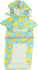Dog Raincoat with Duck Pattern, Hooded Slicker Poncho, Lightweight Rain Poncho Hoodies, with Strip Reflective for Small to Large Dogs and Puppies/3752