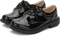 Boys Formal Dress Shoes Back to School Youth Slip-On Loafers Low Heel Non-Slip Lace-Up Shoes Wedding Sandals