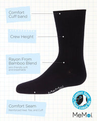 MeMoi Woven Ribbed Rayan Blend Boy's Crew Socks
