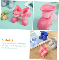 4pcs Dog Rain Boots -Resistant Pet Shoes for Dogs and Easy to Rain Shoes for Rainy Days Comfortable and Non-Skid Design