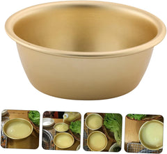 Ciieeo Korean Style Rice Wine Bowl Set 3-Piece Golden Aluminum Soup Bowls for Warm and Cool Drinks for Korean Cuisine and Outdoor Dining
