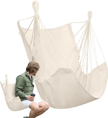 Hammock Chair Swing - Patio Furniture Tree Swing Chair - Comfortable Relaxing Porch Seat with Max 150kg Weight Capacity for Indoor Patio Dormitory Camping Yard Bedroom