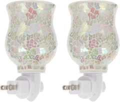 Hemoton 2 Pcs Melting Wax Night Light Fragrance Lamp Electric Aroma Essential Oil Burners Plug-in Essential Oil Light Elegant Fragrance Lamp Practical Fragrance Wax Lamp Grace Candle Glass