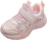 IWIHMIV Girls Sneakers Girls Casual Shoes Toddler Walking Shoes Non Slip Tennis Shoes Comfortable Lightweight Sneakers