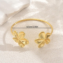 Gold Bangle Bracelets for Women Flower Bracelet Cuff Jewelry Gift for Her