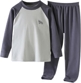 Youth Boys Girls' Long Sleeve Cotton 𝐏ajamas Set Snug Fit Kids Color Block Soft 𝐒leepwear Tops+Pants 2-Piece Outfit