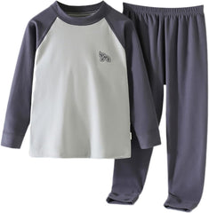 Youth Boys Girls' Long Sleeve Cotton šajamas Set Snug Fit Kids Color Block Soft šleepwear Tops+Pants 2-Piece Outfit