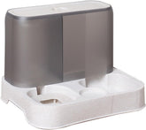 Dual Bowl Cat Feeder, Moderate Capacity, Removable for Easy Cleaning, Elegant Home Decor, Dining Environment, Meets All Day Feeding and Watering Needs (Grey)