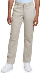 IZOD Boys' School Uniform Twill Pants, Flat Front & Comfortable Waistband with 5 Pockets