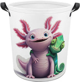 Cute Axolotl And Rainbow Laundry Hamper Underwater Colorful Coral Hampers for Laundry Dirty Clothes Basket Organizer Room Decor