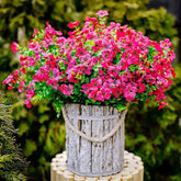 Artificial Fake Plants Flowers for Outdoor Outside Decoration,Faux Colorful Daisy Look Real No Fade for Front Door Porch Patio Yard Balcony Decor 2 Pack