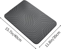 Bathroom Rugs, Bath Mats, Soft Diatomite Material, Efficient Water-Absorbent, Fast-Dry Carpet, Stable Structure, Floor Friendly, Easy to Clean & Maintain, Suitable for Bathroom (Black)