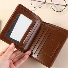 2 Fold Wallets Credit Card Case Simple Soft Anti-theft Cash Bag ID Badge Holder Men's Short Wallet Outdoor