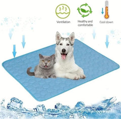 Extra Large Dog Cooling Mat - Self Cooling Pet Pad for Large & Small Dogs & Cats - Durable, Machine Washable Blanket for Sofa, Bed, Floor - Summer Ice Pad Indoor/Outdoor Use f(Dark Grey,L 70x55cm)