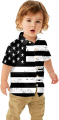 Toddler Boys Girls Short Sleeve Botton Independence Day 4th of July Prints Kids Tops T Shirt Shirts Teenage Boys