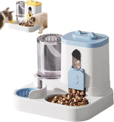 Gravitation Cat Feeder and Water Dispenser, 2L Cat Feeder and Water Dispenser, 2 in 1 Automatic Food and Water Bowl Set, Large Capacity Self Feeding Station, for Dog Puppy Kitten (Blue)