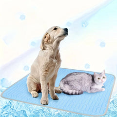 Chillywoof Dog Cat Cooling Mat, Breathable Washable Summer Cool Pad for Pets, Non-Slip Cooling Dog Bed, Indoor Outdoor Pet Sleeping Mats, Coolings Mat for Dogs and Cats(Brown,XS-15.7x11.8in)