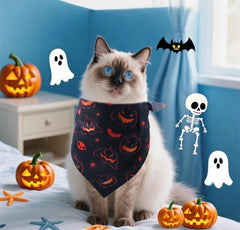 3 Pack Halloween Dog Bandanas, Pumpkin Ghost Pet Triangle Scarf for Cats and Dogs, 24.4'' Durable Fabric Costume for Boy and Girl Pets (Colorful)