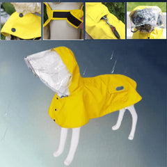 Adjustable Dog Raincoat with Reflective Strip, Waterproof Dog Poncho with Clear Hood, Lightweight Dog Coat (red, Small)