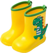 Boy's Dinosaur Rain Boot Non Slip Kids Rain Boots Easy-On Lightweight Waterproof Rainboots Toddler Boys Rain Boots