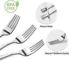 Goodluck 50 Pack Gold Plastic Forks, Heavy Duty Forks Disposable, Plastic Cutlery Perfect for Weddings, Parties, Dinners and Thanksgiving