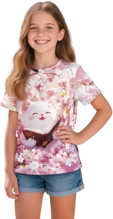 Girls Short Sleeve T Shirts for Kids 2-3 Summer Casual Tops Henley Shirts for Girls Aged 2-12