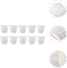 Happyyami 10pcs Frosted Coffee Planter Flower Pots Creative Plastic Plant Container for Office Home Decor