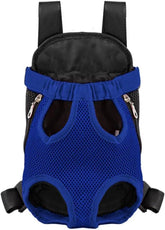 Double Shoulder Breathable Portable Travel Pet Dog Carrier Backpack Mesh Carrier Front Bag for Small Dog Cats Outdoor (S,blue)
