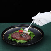 Black Dinner Forks 6 Pieces, Stainless Steel 8'' Forks Silverware Set, Dessert Forks, Table Forks, Salad Forks for Home, Kitchen or Restaurant, Dishwasher Safe