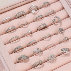 Gold Stackable Rings for Women Non Tarnish Jewelry Set Bold Statement Chain Ring Stacking Set Trendy Thick Band Accessories for Everyday Wear Gift Ideas